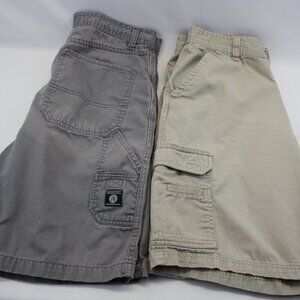 Faded Glory Men's 34 2 pair Khaki and Gray